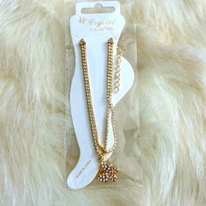 Crystal collection butterfly ankle bracelet